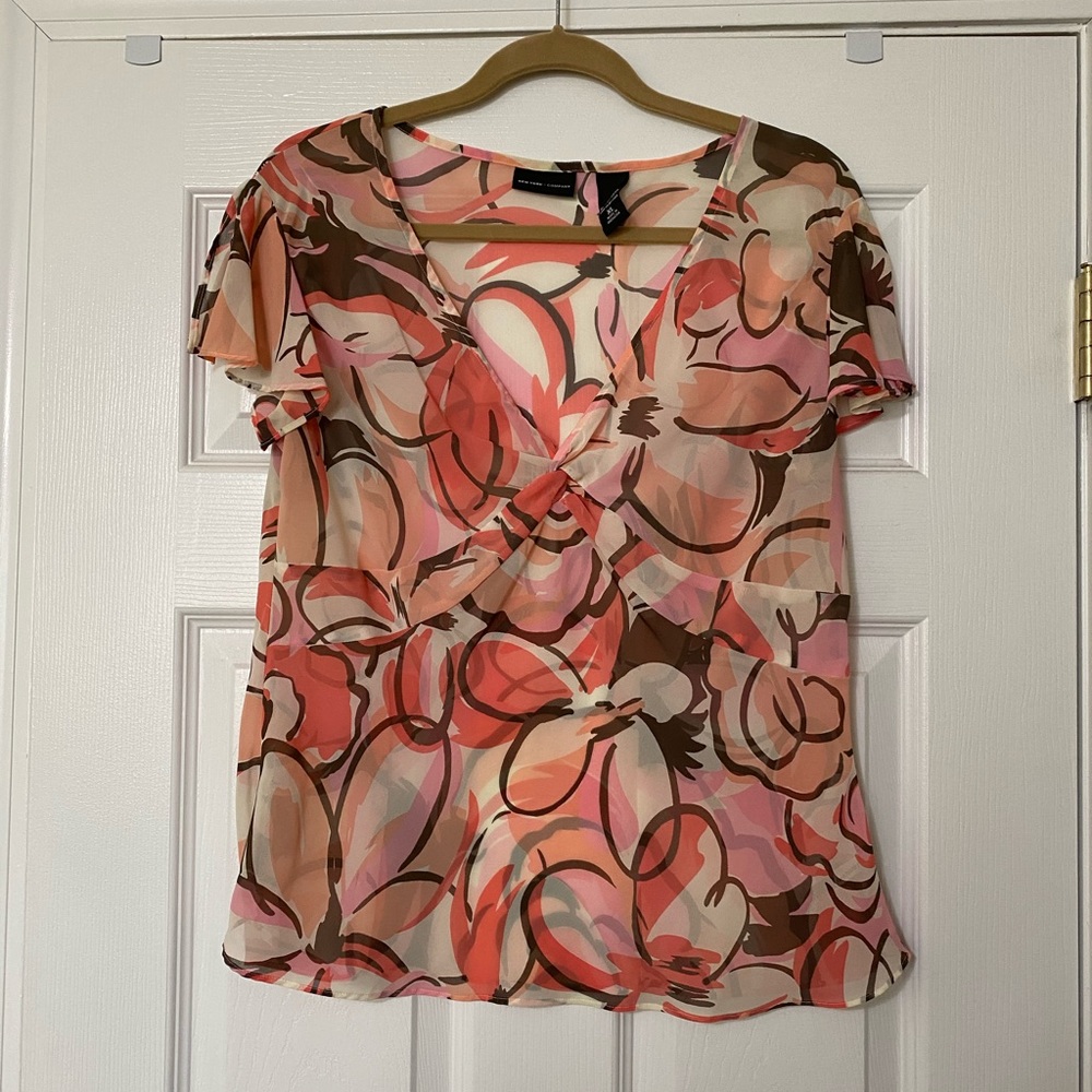 Peach and brown top